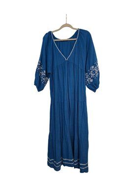 Zara Embroidered Maxi Dress - Size XL